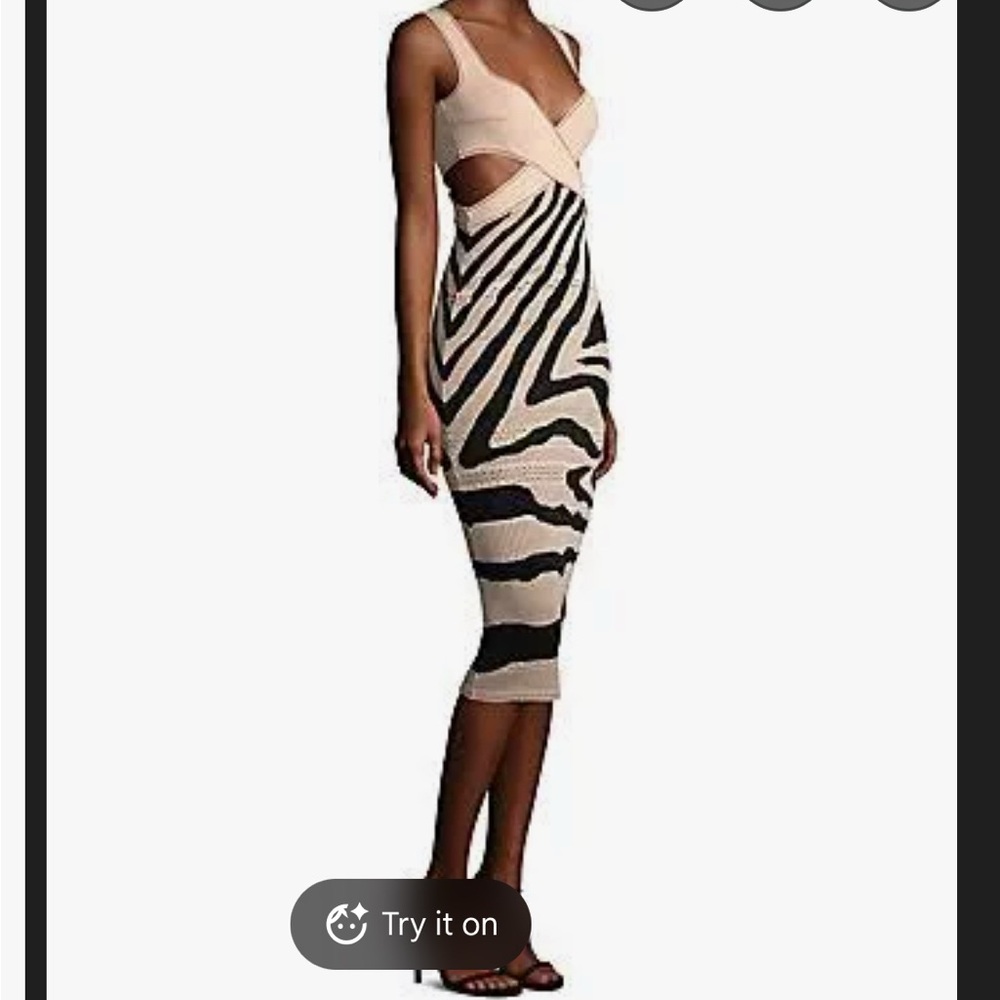 Roberto Cavalli Blush and Black Cut-out Dress 44